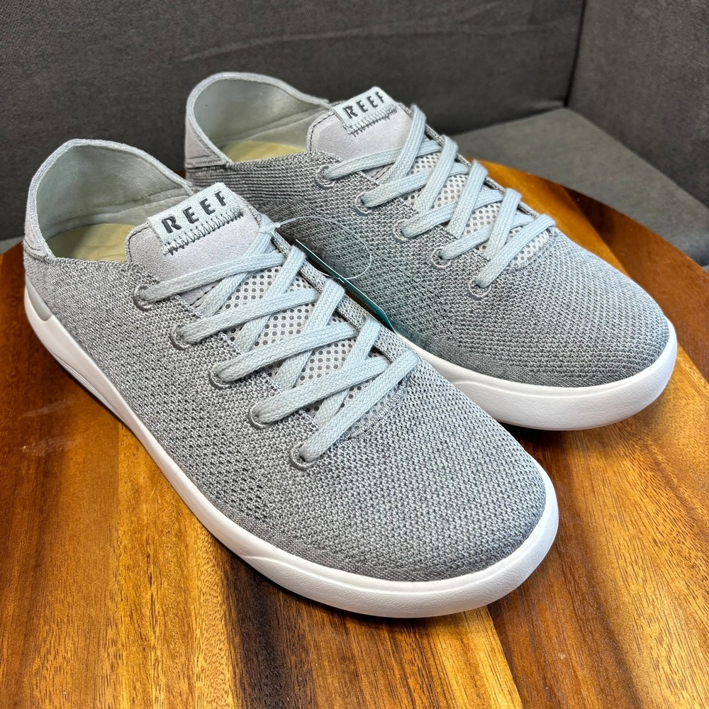 REEF Swellsole Neptune Grey Knit Casual Sneakers, mens 9.5 - Picture 2 of 8